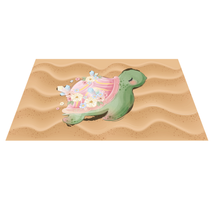 Sea Turtle Oasis kids vinyl rug - TenStickers