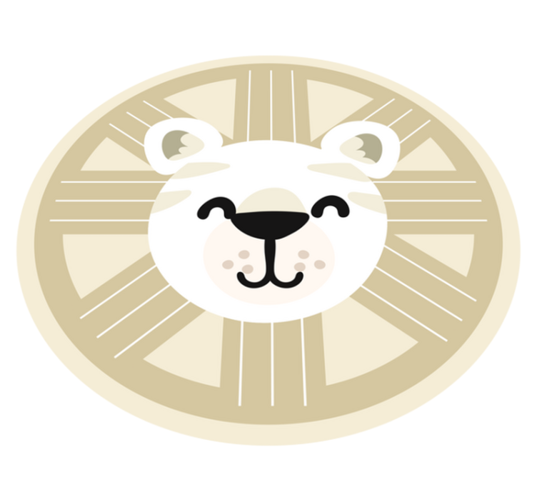 Smiling lion graphic nursery vinyl rug - TenStickers