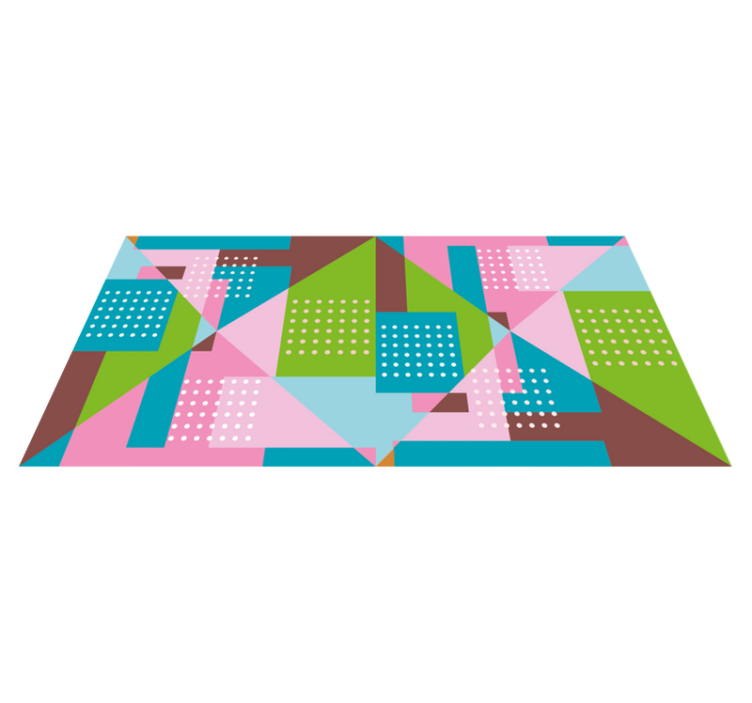 Geometric Shapes Fusion vinyl rug - TenStickers