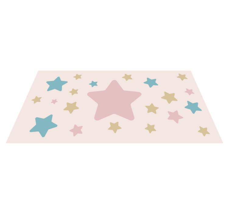 Pastel colors Stars star vinyl rug - TenStickers