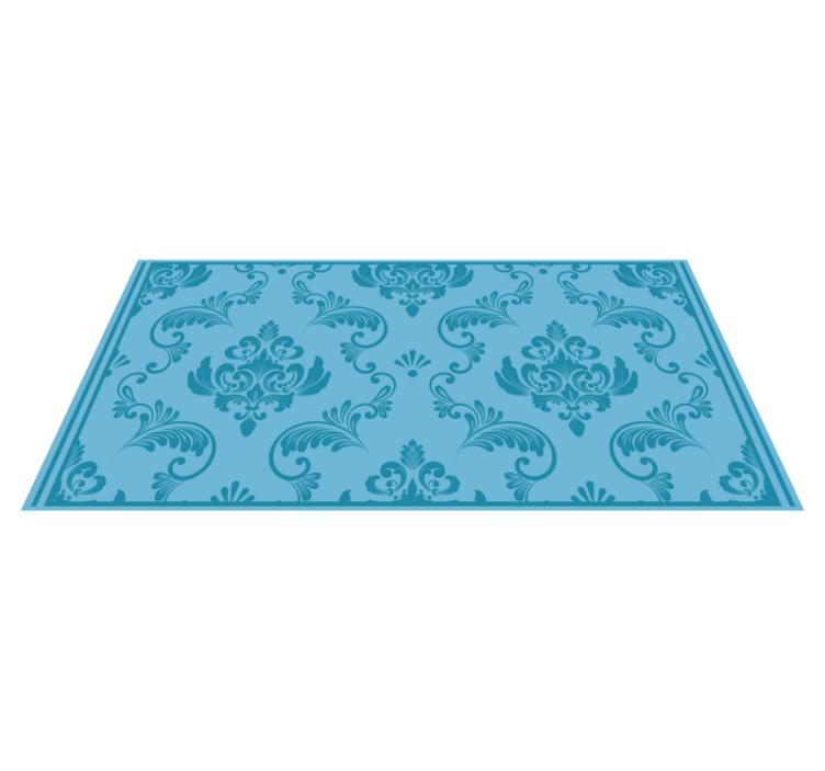 Baroque Pattern blue vinyl rug - TenStickers