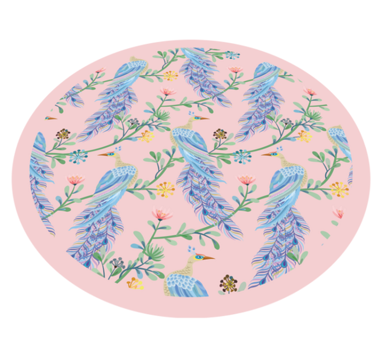 Feathered Botanicals vinyl rug flowers - TenStickers