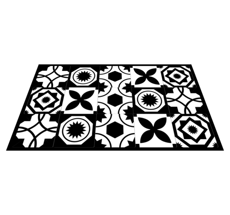 Contrasting Patterns tile vinyl rug - TenStickers