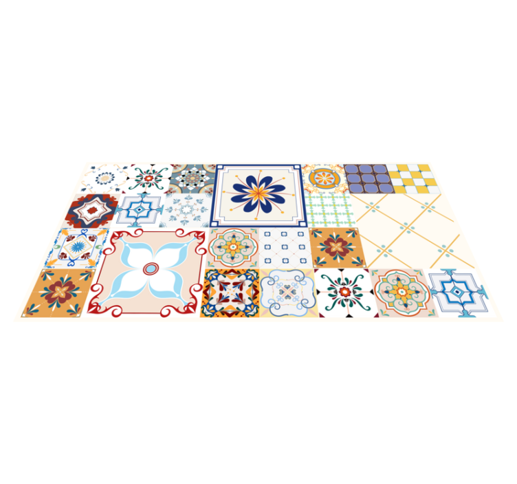 Patchwork Tiles mosaic vinyl rug - TenStickers