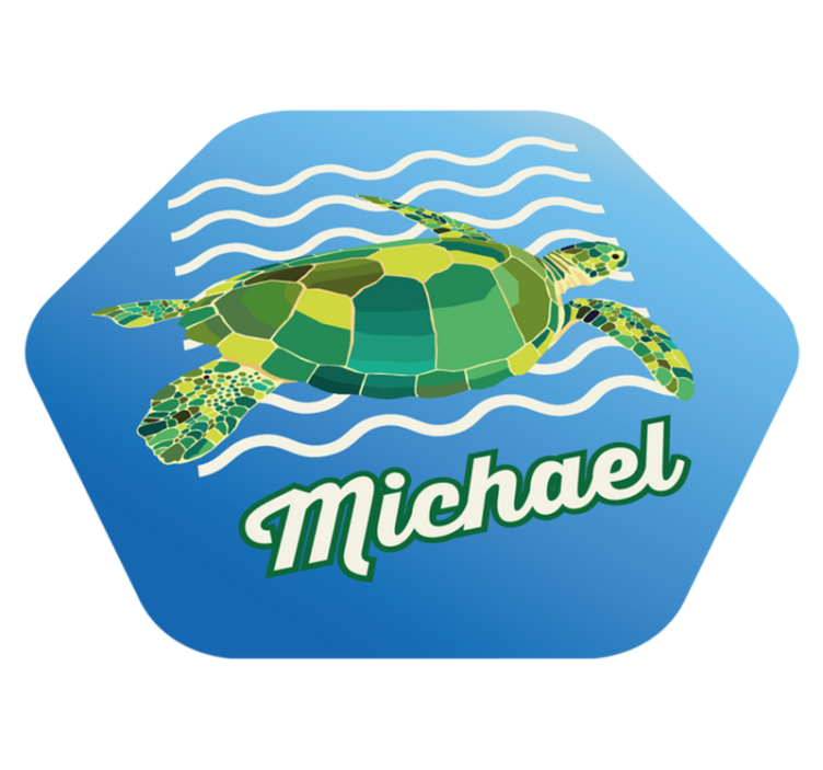 Personalized Sea Turtle custom vinyl rug - TenStickers