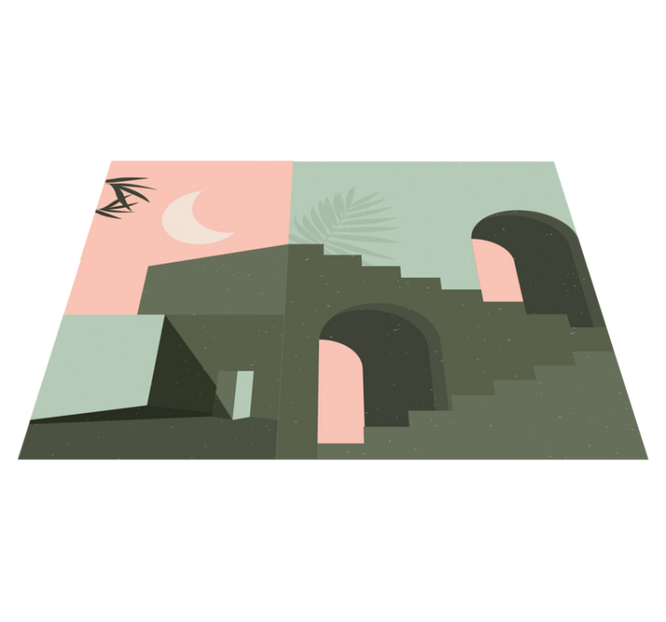 Simplistic Abstract Landscape minimalist vinyl rug - TenStickers