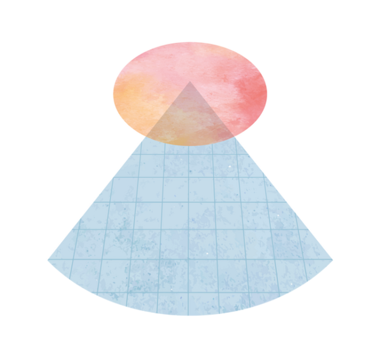 Geometric Gradient Triangle minimalist vinyl rug - TenStickers