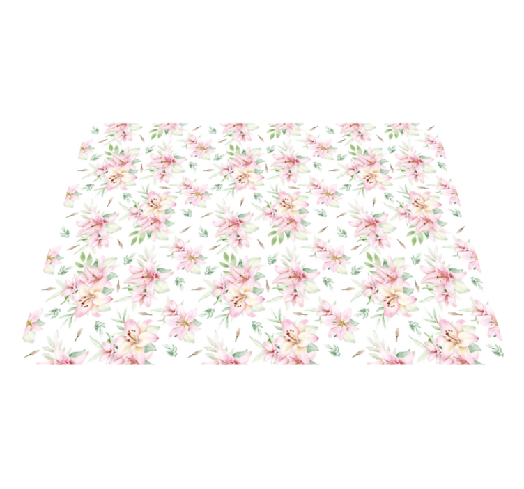 Floral Blossom Elegance vinyl rug flowers - TenStickers