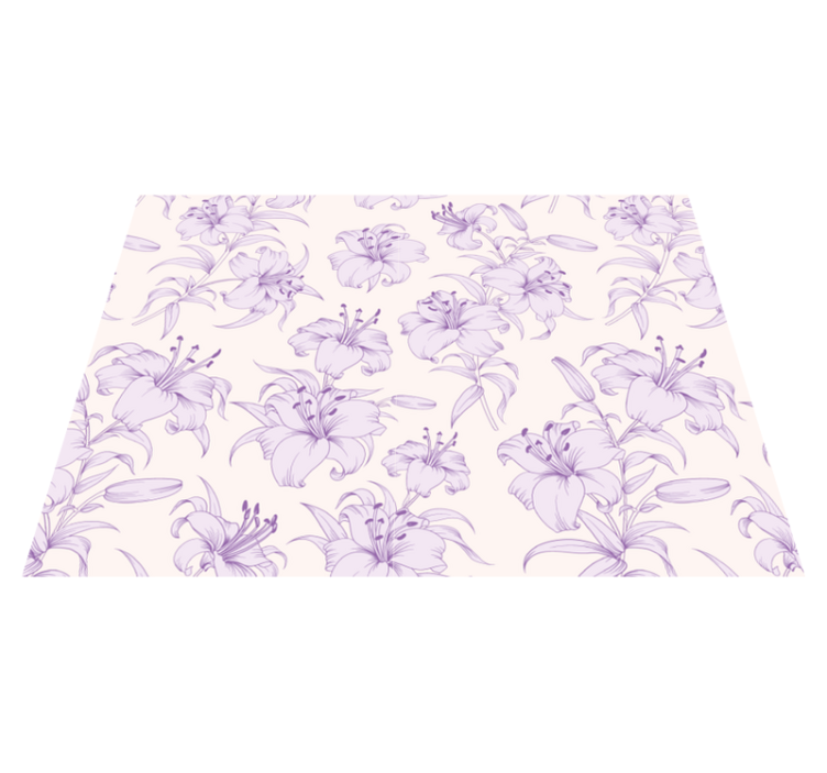 Lilac Floral Pattern vinyl rug flowers - TenStickers