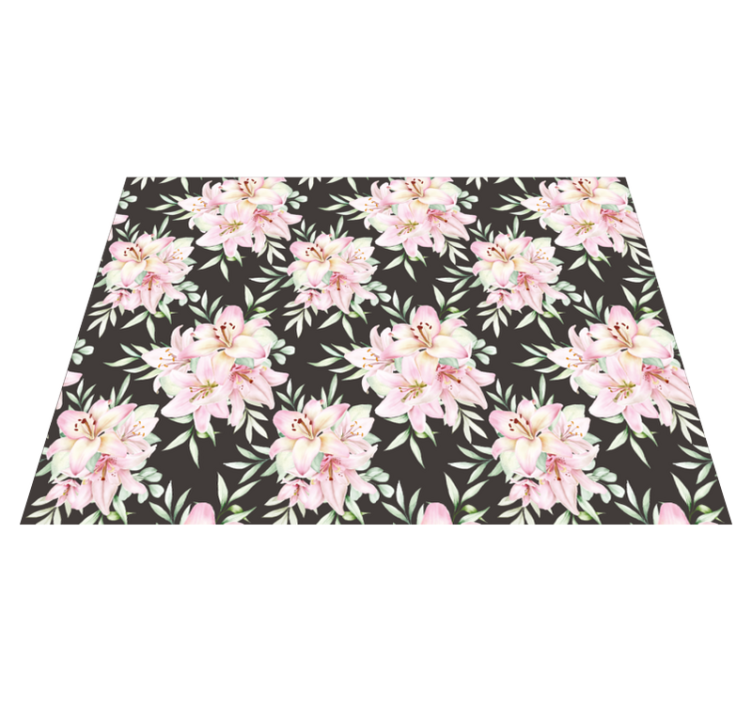Floral Delicacy vinyl rug flowers - TenStickers