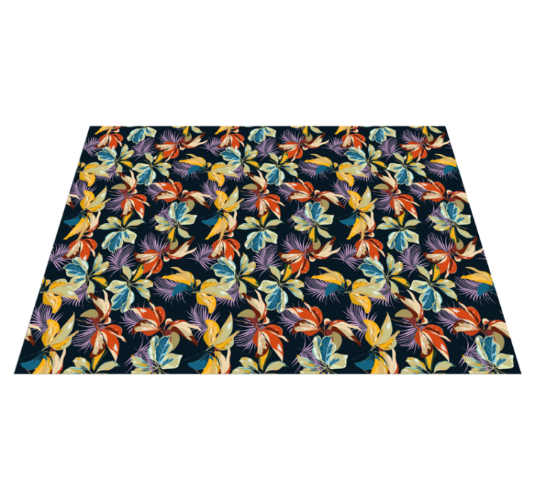 Tropical Botanical vinyl rug flowers - TenStickers