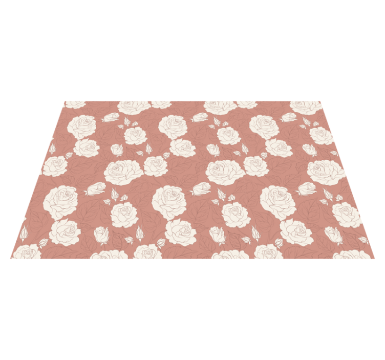 Rose Pattern Overlay vinyl rug flowers - TenStickers
