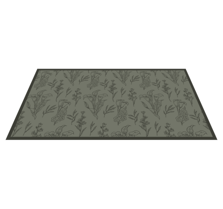 Botanical Illustrations vinyl rug flowers - TenStickers