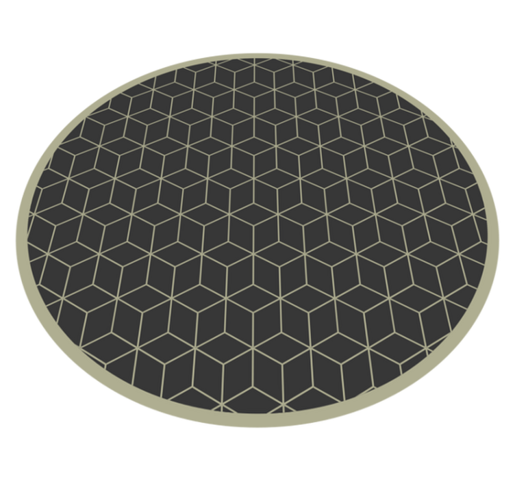 Geometric gray and black diamond pattern rug - TenStickers
