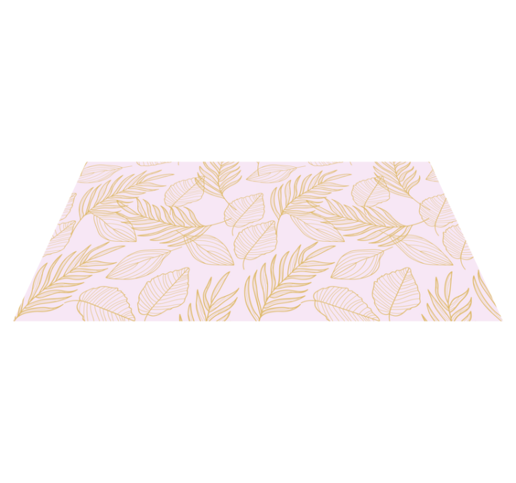 Golden Leaf Pattern Overlay vinyl rug flowers - TenStickers