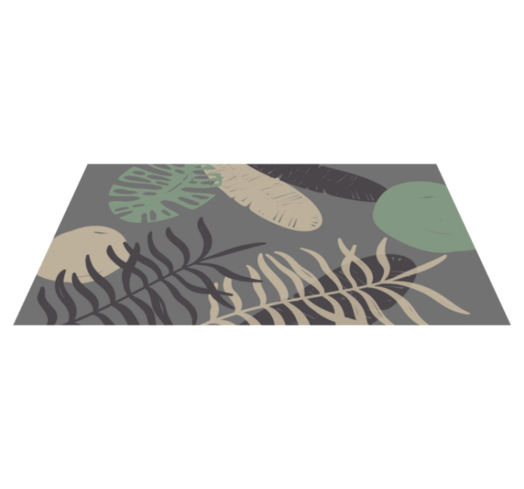 Botanical Leaf Pattern Design vinyl rug flowers - TenStickers