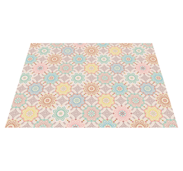 Geometric Mandala Pattern vinyl rug flowers - TenStickers