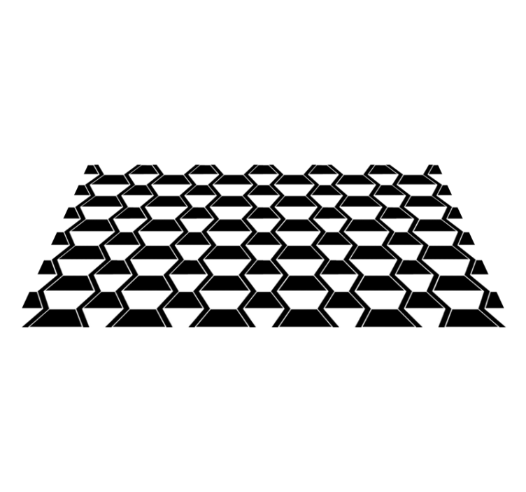 Cosmopolitan-style Black white hexagons rugs - TenStickers