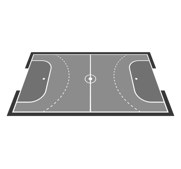 Handball court design vinyl rug gaming - TenStickers
