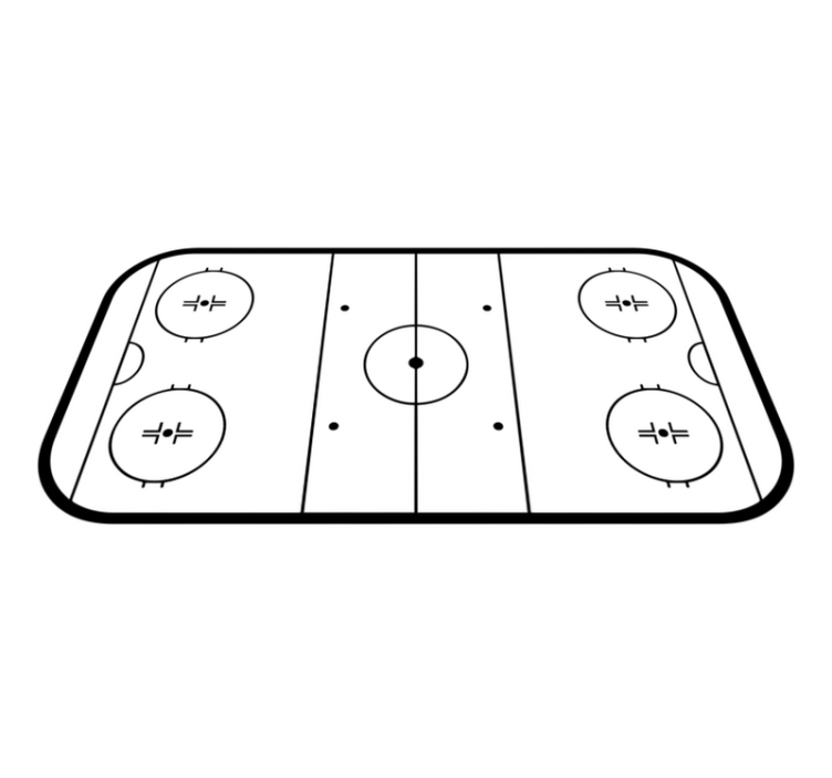 Ice hockey rink vinyl rug gaming - TenStickers