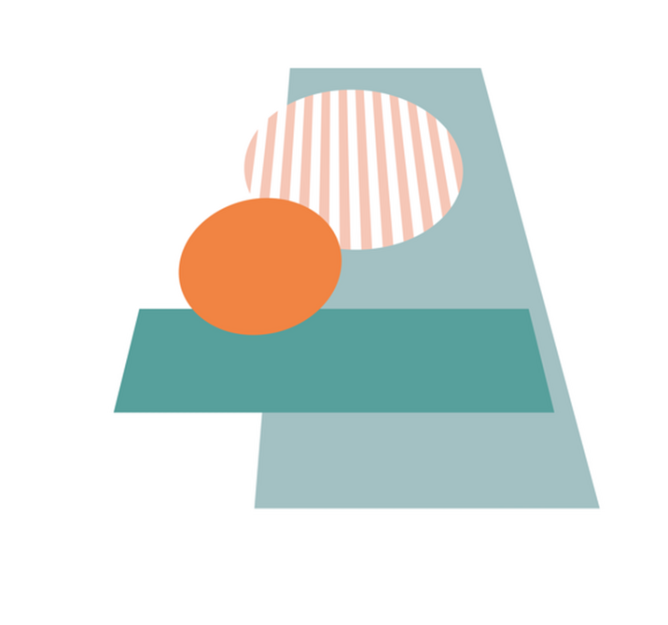 Sunny Geometric Circles modern vinyl rug - TenStickers