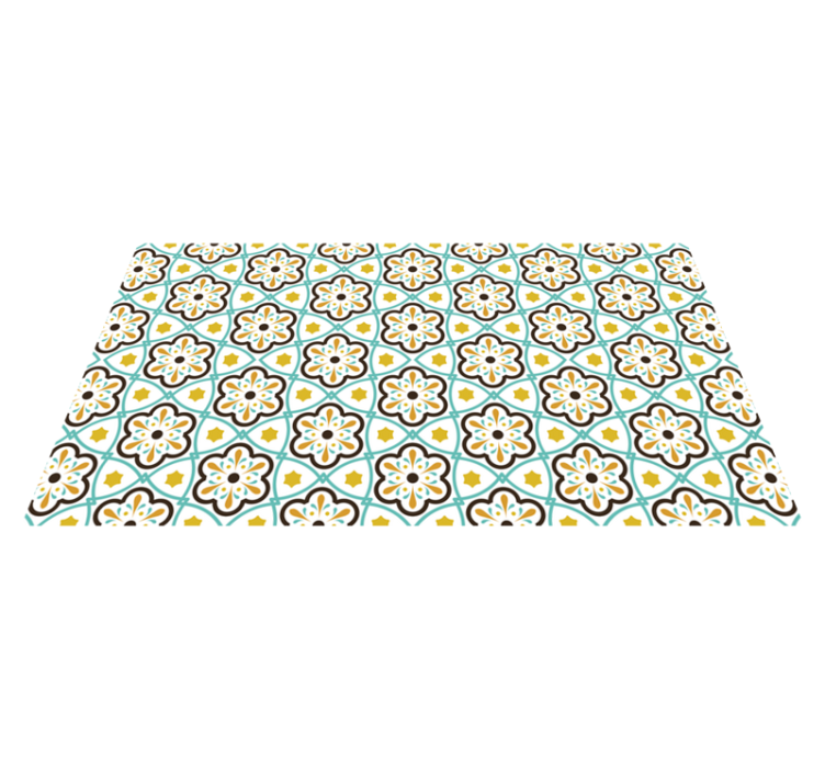 Floral inspired pattern tile vinyl mat - TenStickers
