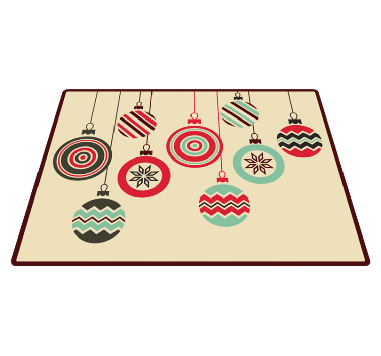 hanging balls Christmas rug - TenStickers