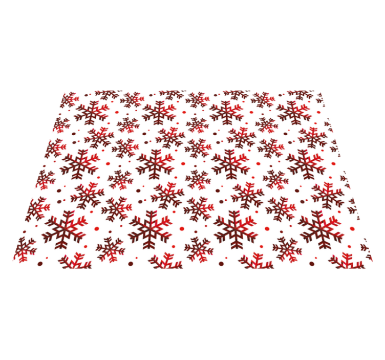 red snowflakes Christmas rug - TenStickers