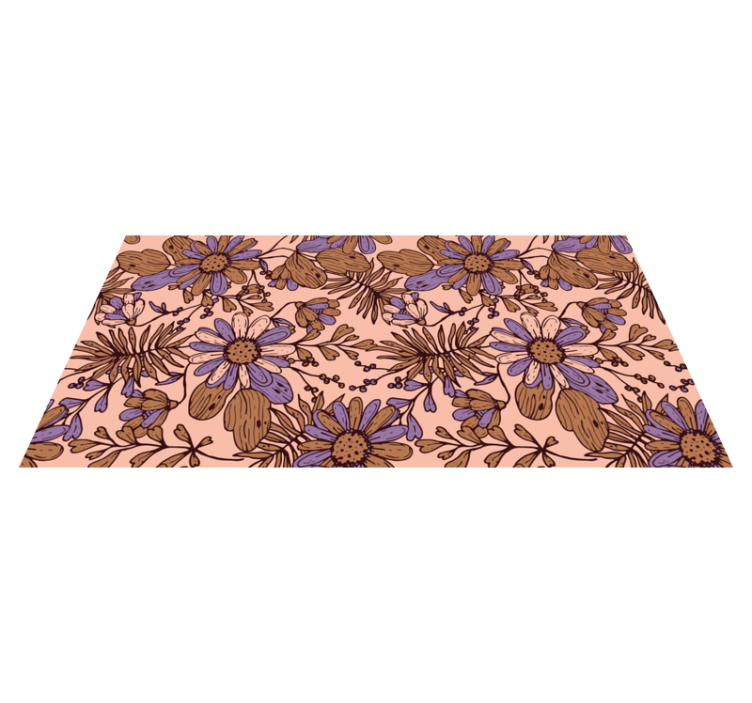 Botanical Floral Pattern vinyl rug flowers - TenStickers