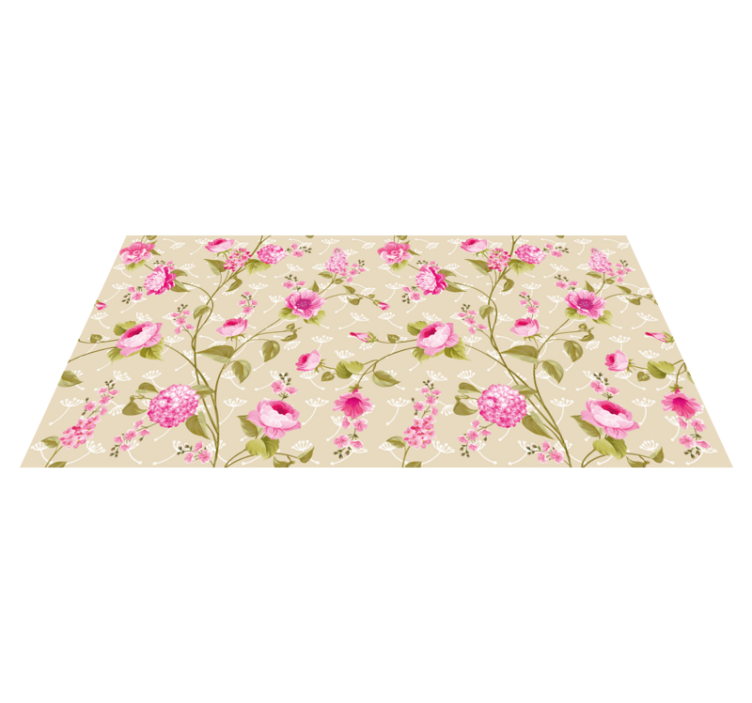 Floral patterned surface floral vinyl rug - TenStickers