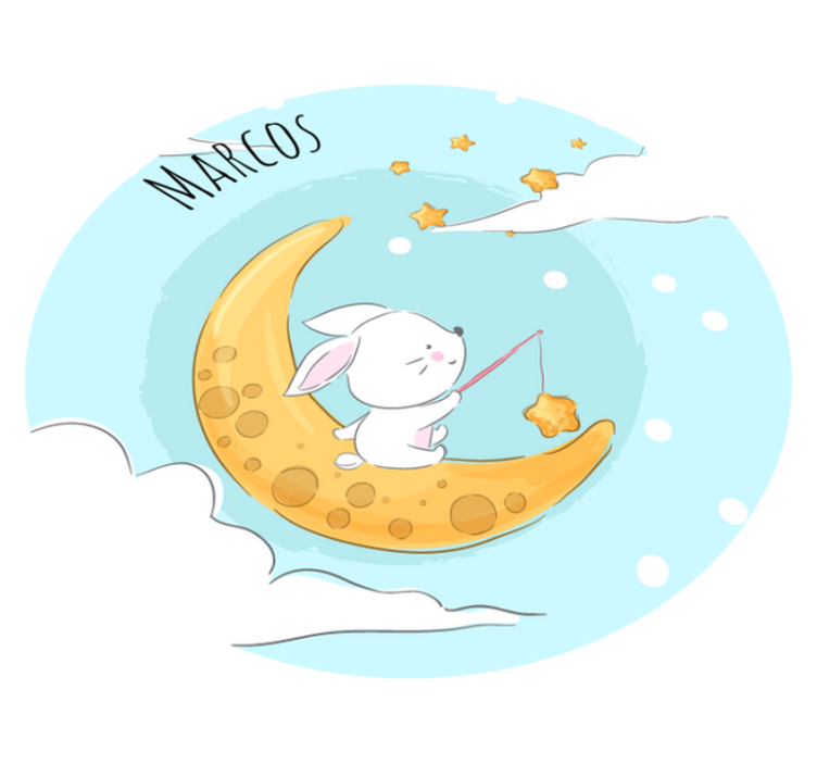 Moonlight Fishing custom vinyl rug - TenStickers