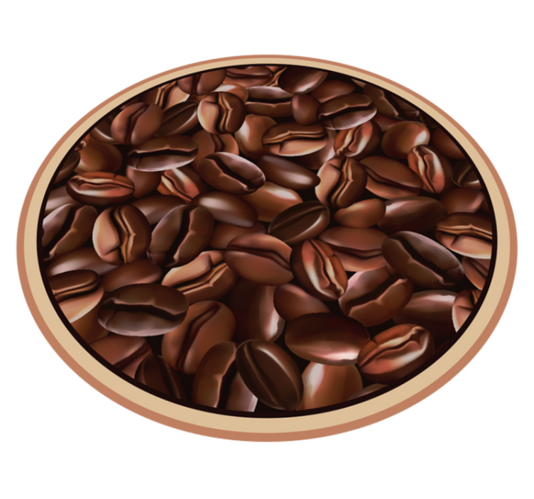 Coffee Beans Circle texture vinyl rug - TenStickers