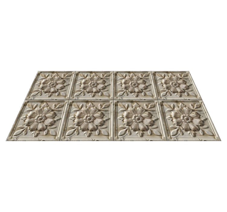 Antic tiles beige vinyl rug - TenStickers