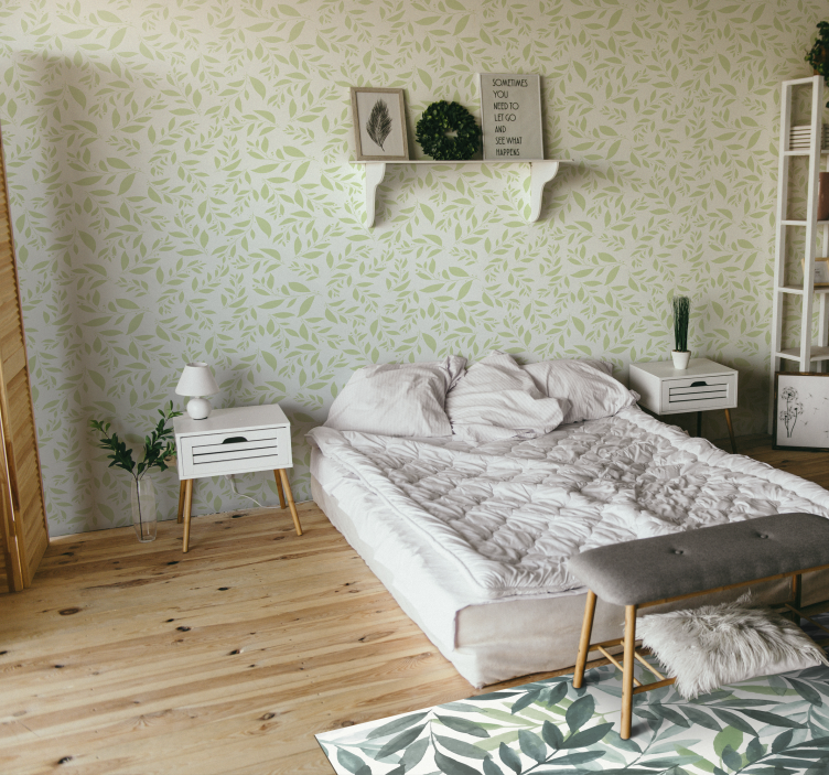 Botanical Foliage vinyl rug flowers - TenStickers