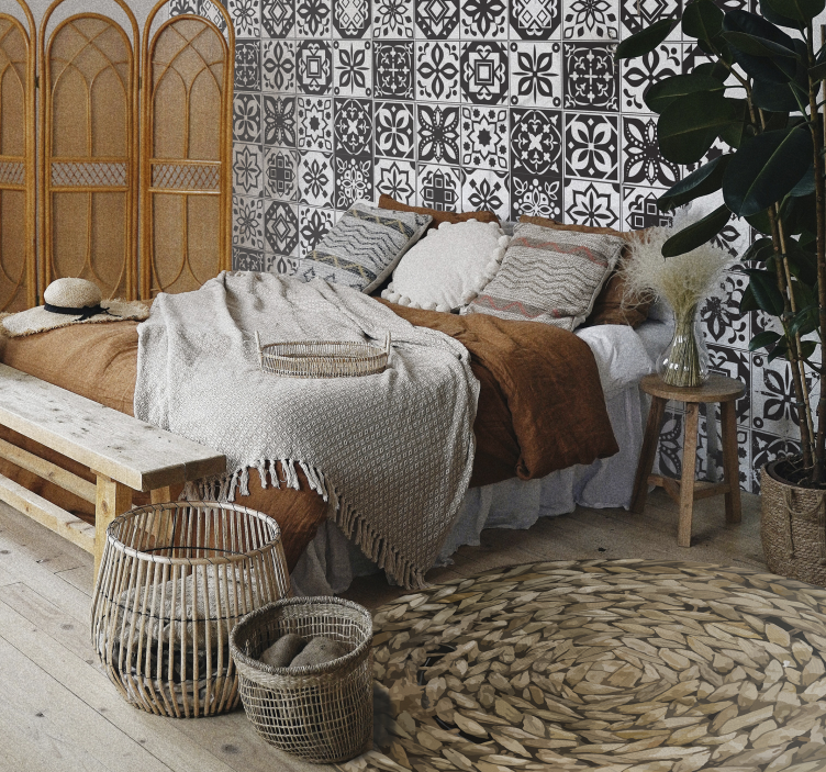 Circular Woven texture vinyl rug - TenStickers