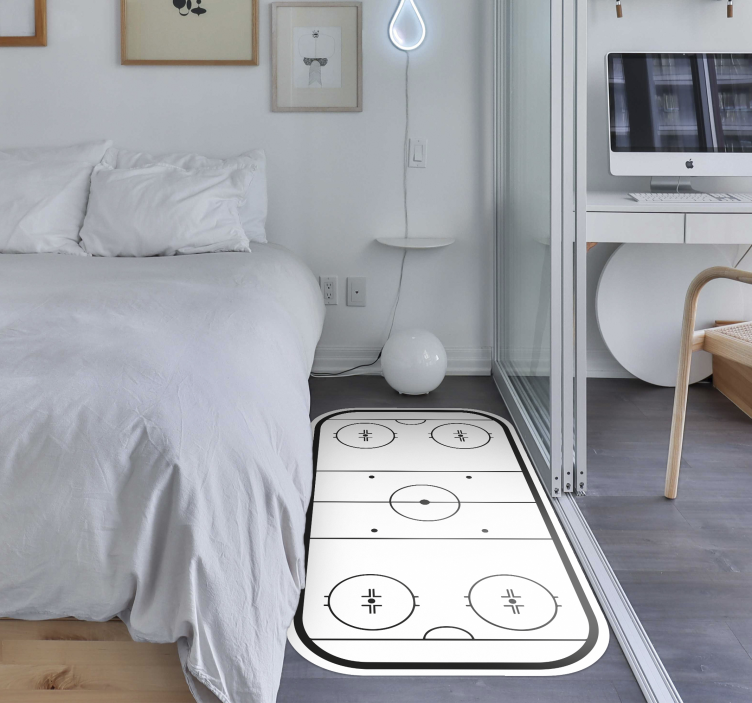 Ice hockey rink vinyl rug gaming - TenStickers