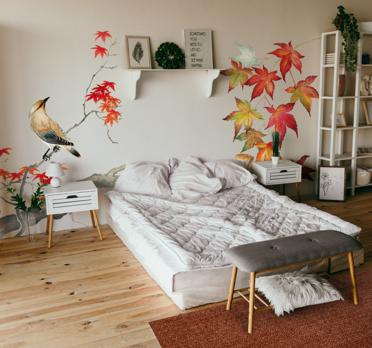 Natural fiber vinyl bedroom rug - TenStickers