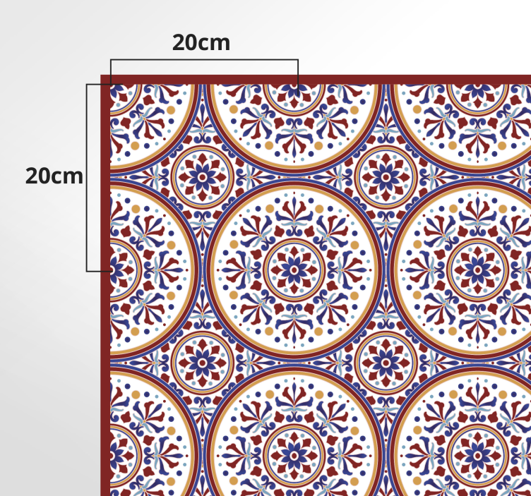 Mosaic Circle Pattern tile vinyl rug - TenStickers