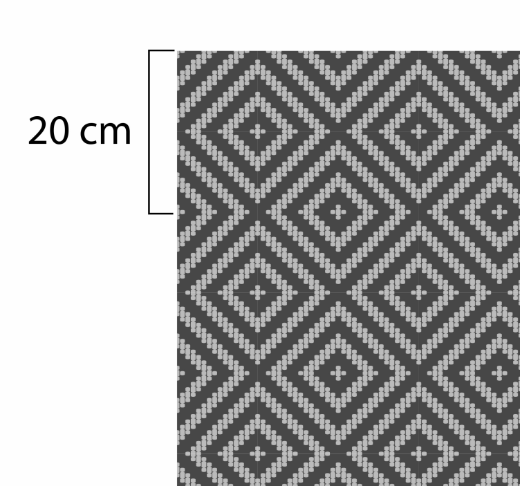 Grey patterned tile kitchen vinyl rug - TenStickers