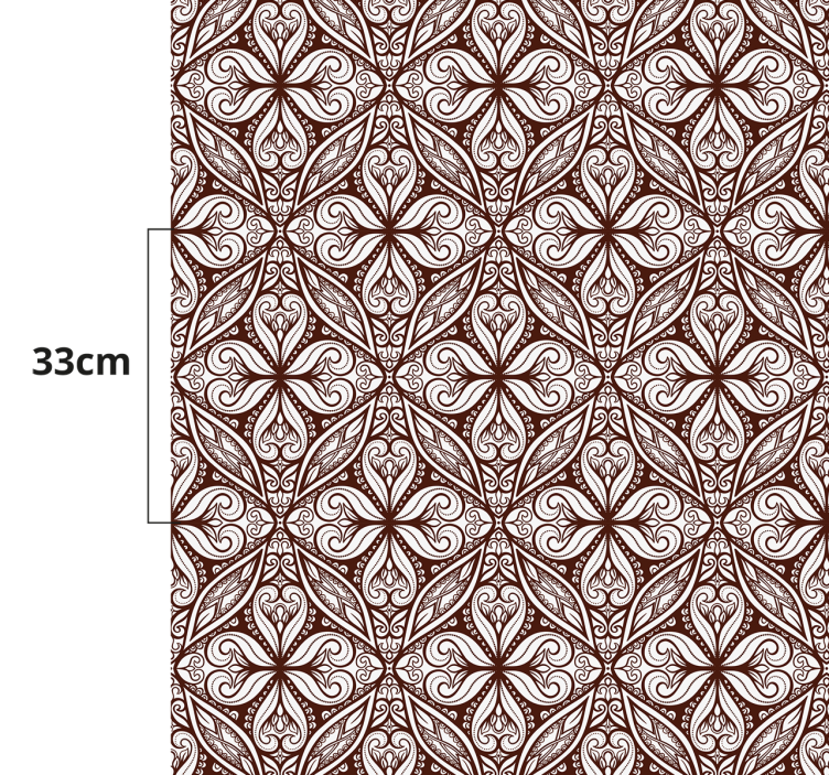 Brown floral pattern vintage rug - TenStickers