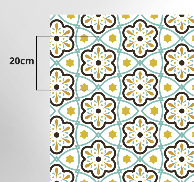 Floral inspired pattern tile vinyl mat - TenStickers