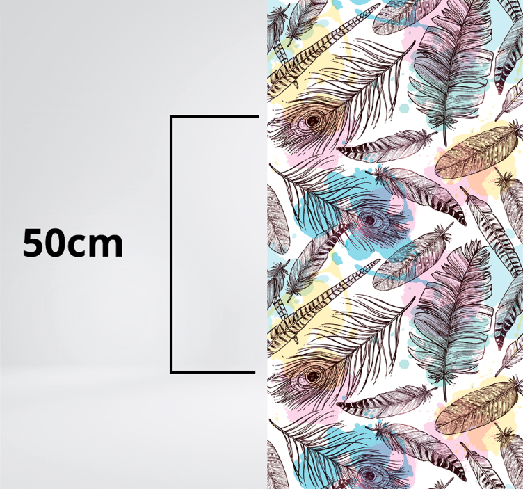 Feather Motif vinyl rug flowers - TenStickers