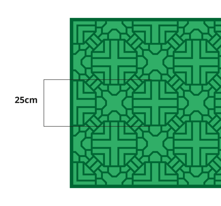 Geometric vinyl rug in green pattern - TenStickers