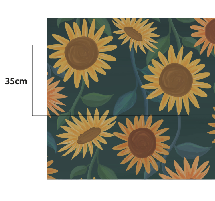 Vintage sunflower pattern vinyl rug flowers - TenStickers