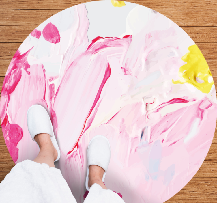 Abstract Floral Splash vinyl rug flowers - TenStickers