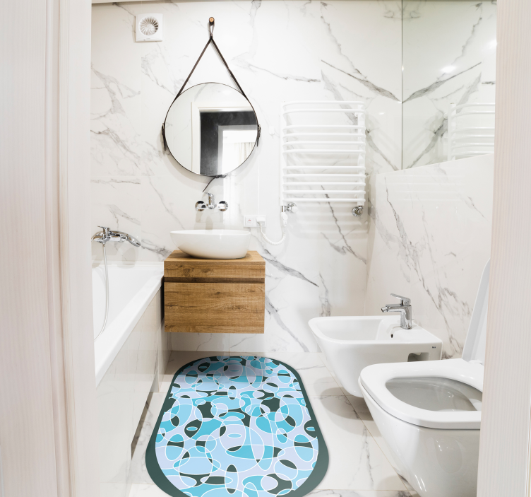 Abstract Oval Pattern vinyl rug bathroom - TenStickers