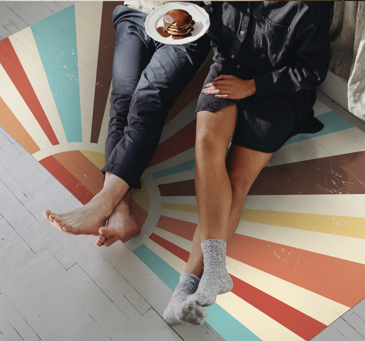 Abstract Sunset vintage rug - TenStickers