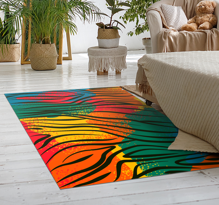 African animal  print animal print vinyl rug - TenStickers