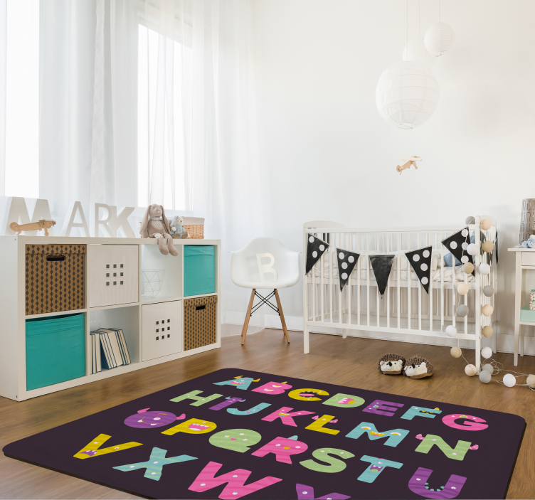 Alphabet educational design children's bedroom rug - TenStickers