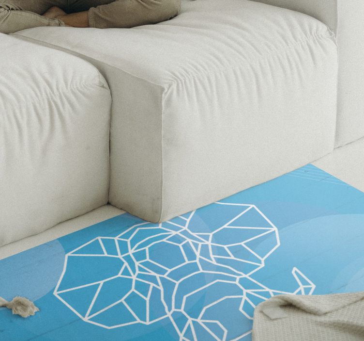 Blue elephant face animal vinyl rug - TenStickers
